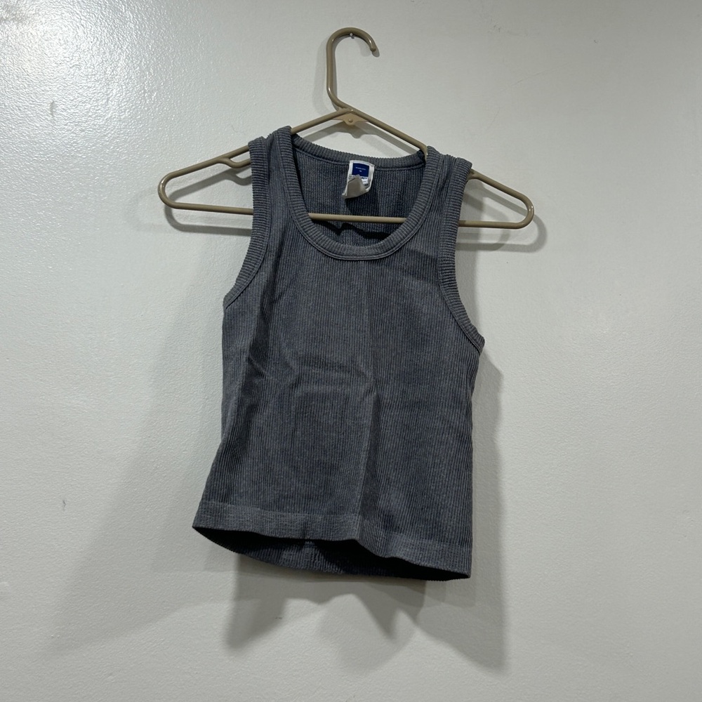 Old Navy Charcoal Ribbed Tank Top